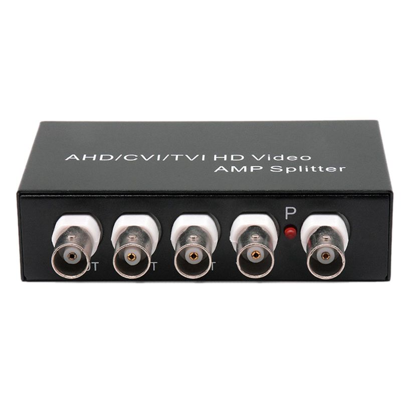 4X Signal 1 in 4 Out AHD/CVI/TVI Video Splitter HD Coaxial Camera,Black