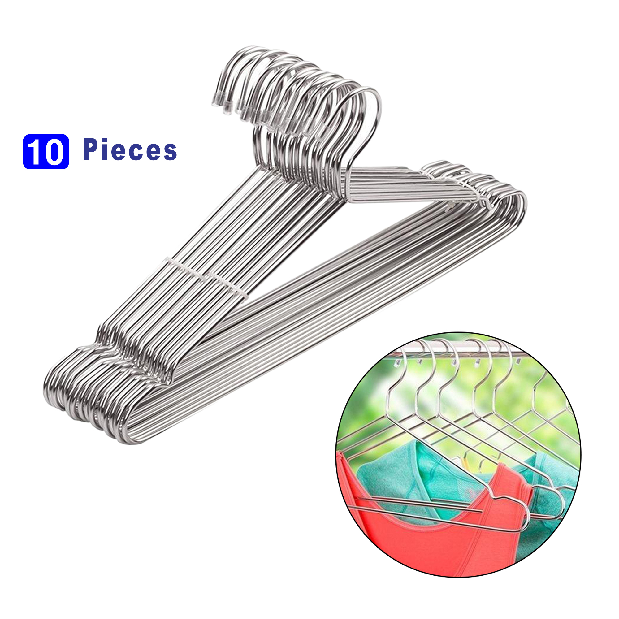 Stainless Steel Cloth Hanger 10 Pieces Set