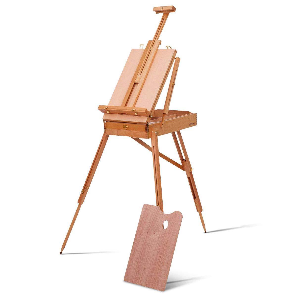 French Sketch Box Easel Wooden Painting Stand- Portable