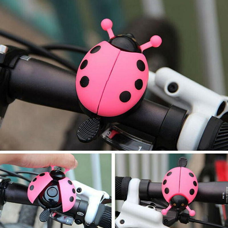 1Pc Bicycle Ladybug Bell Cartoon Cycling Bell Lovely Kids Bike Ride Alarm Horn CF8