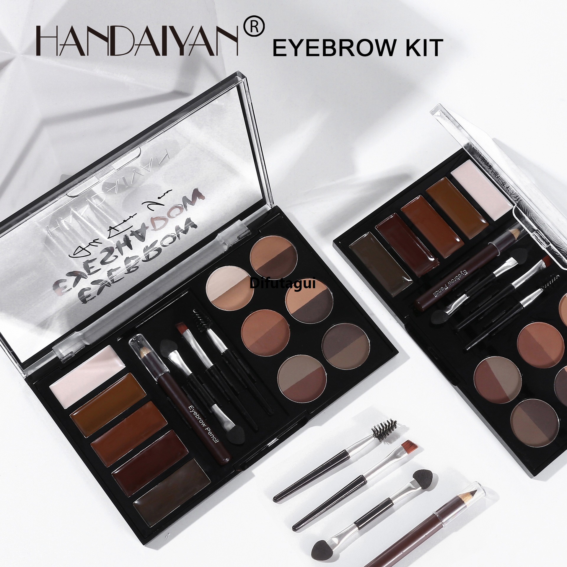 Difutagui Plate, Brush, Lead, 1 Eyebrow Makeup Set, Eyeshadow, Eyebrow Powder, Eyebrow Powder, 2025 New Cream Palette, Eyebrow Sculpting, Mold Pencil, Waterproof and stain resistant