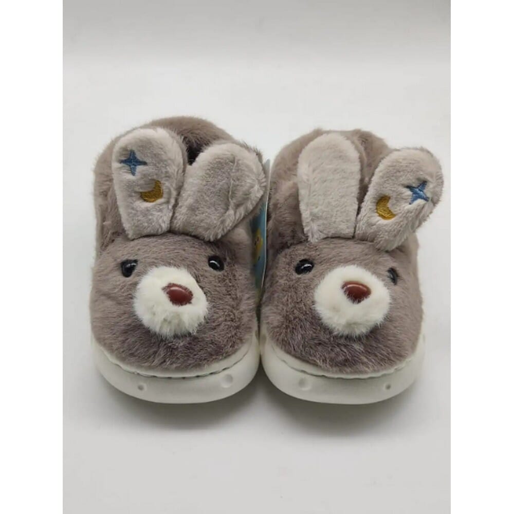 Kids Home Slippers Winter New Children Cute Rabbit Plush Floor Shoes Indoor Non-slip Slippers