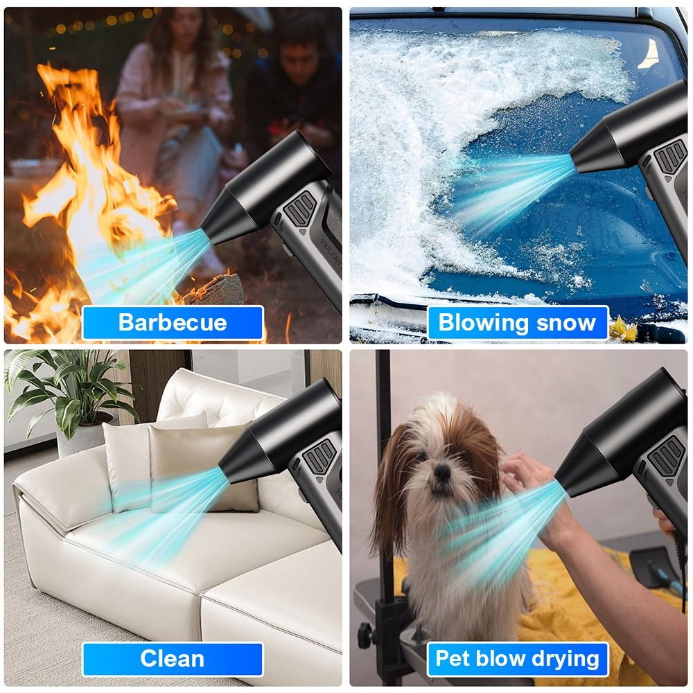 Multifunctional 160000RPM Mini Turbo Jet Fan Wind Speed 52m/s Brushless Motor Powerful Dust Blower 3 Speeds Adjustable High-Speed Handheld Violent Fan Pet Blow Drying