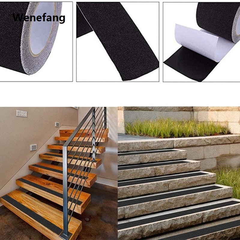 Wenefang 2.5/5.0CM x 5M Heavy Duty Anti Slip Tape Waterproof Outdoor Grip Fashion Tape For Stair Steps Ramp Skateboards Adhesive Non Slip Strips