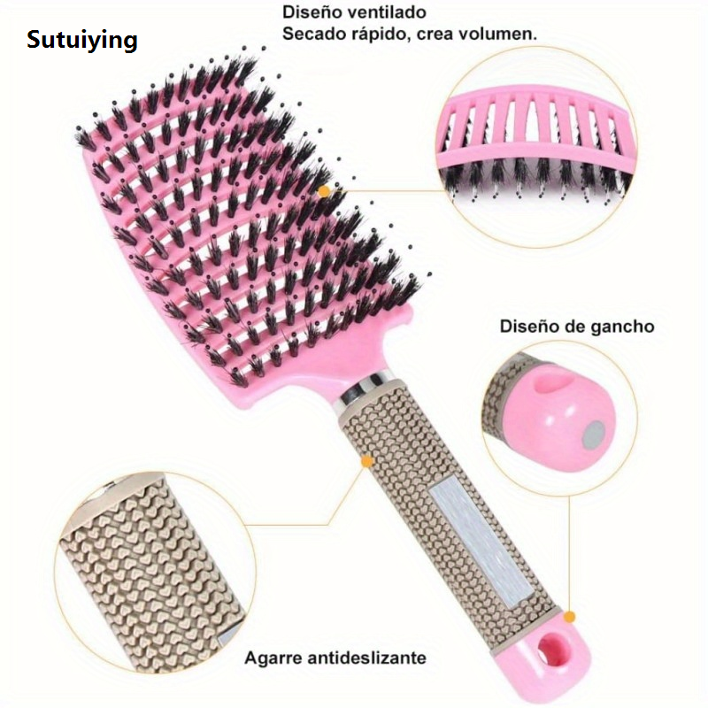 Sutuiying 2pcs Set Professional Salon Hairdressing Comb Scalp MassageCombs 2025 Wet Curly Detangle Hair Brush for Barber Styling Tools