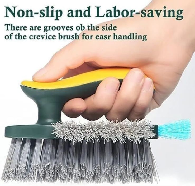 4 In 1 Tile Grout Cleaner Brush With Squeegee, Gap Scrub V-Shape Cleaning Tools