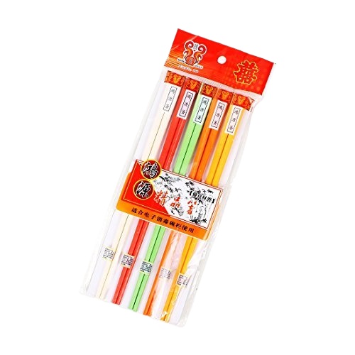 5 Pairs Plastic Chopsticks Tableware Assorted Color