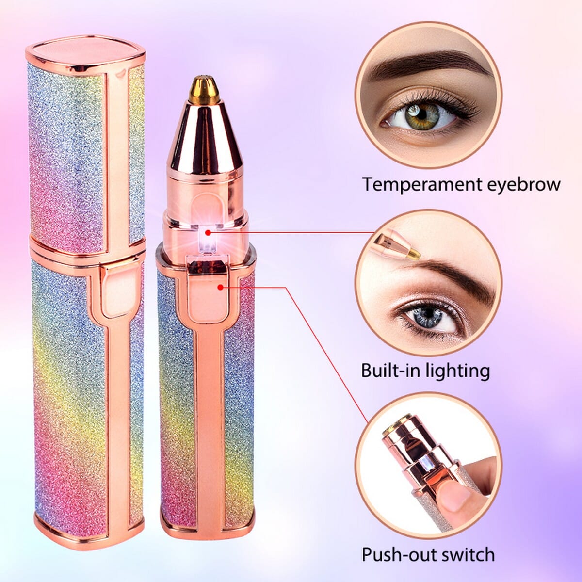 2 in 1 Electric Eyebrow Trimmer Makeup Painless Eye Brow Epilator Mini Shaver Razors Portable Facial Hair Remover