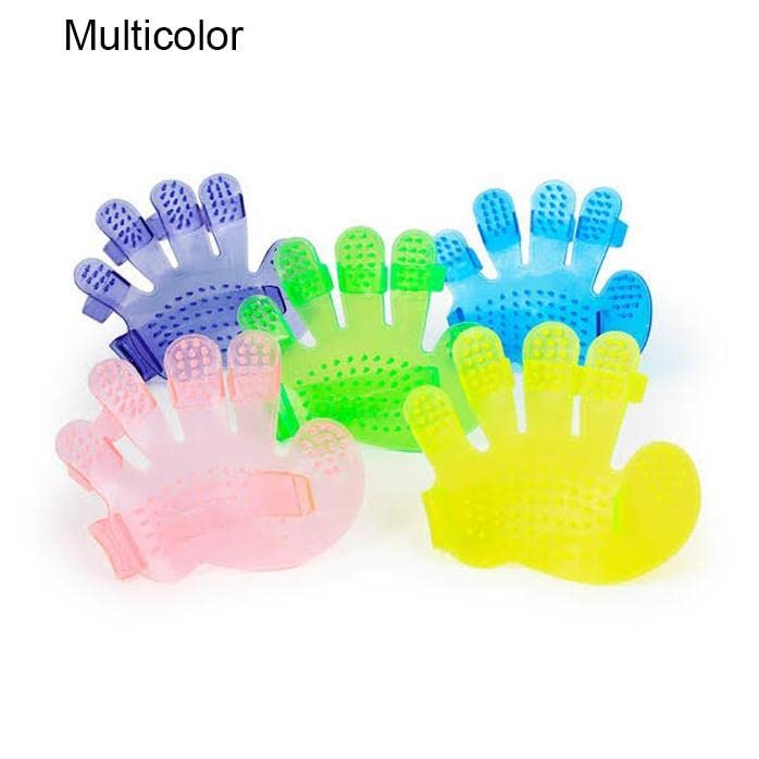 Rubber Pet Cleaning Massaging Grooming Glove Brush (1 Pair)
