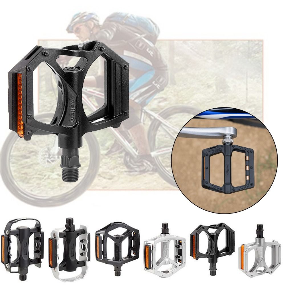 1 Pair Classic Black Silver Bicycle Pedals 1/2 Axis 9/16 Axis Foot Plat Left&Right Anti-slip Cycling Accessories MTB Road Bike