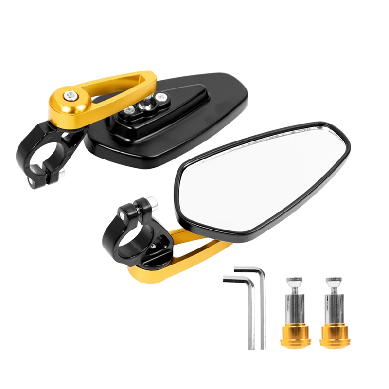 NAMUNY Bicycle Handlebar Reflector Rear View Mirror Safety Adjustable Rotatable Mirror Electric Scooter for GT/Pro,Yellow