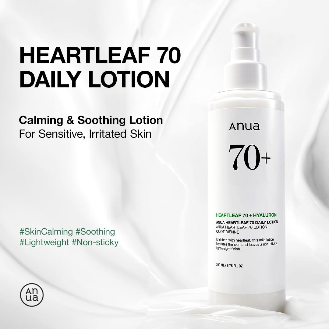ANUA - Heartleaf 70+ Hyaluron - Daily Lotion - Moisturizing face lotion - 200 ml
