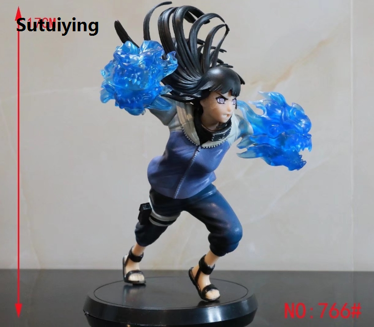 Sutuiying Anime Naruto Gently Step Twin Lions Fist Hinata Hyuga PVC Portable Action Figure Toy Collectibles Model Figurals Gift