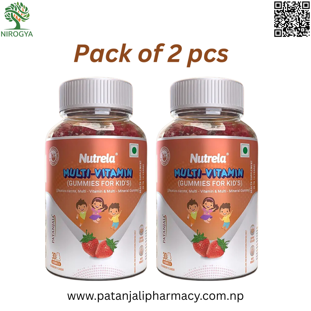 Nutrela Multivitamin Gummies for Kids - 30 Gummies Pack of 2 pcs