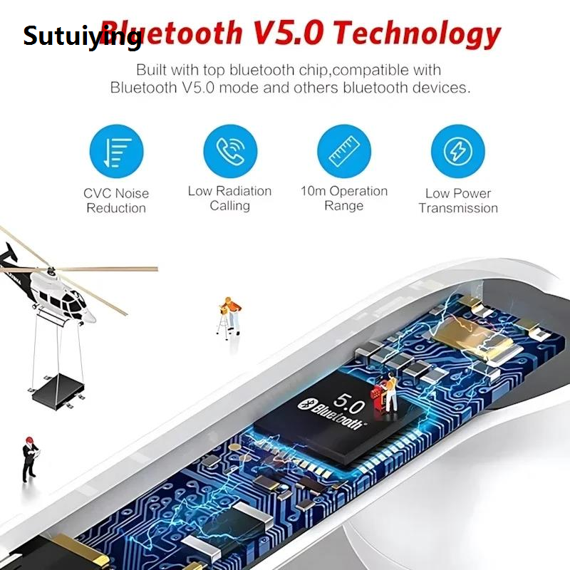 Sutuiying True Wireless Earphone Bluetooth5.3 Headphone TWS In-Ear Headest Luxury Sports Earbuds Waterproof Touch Control For All Mobile Phones