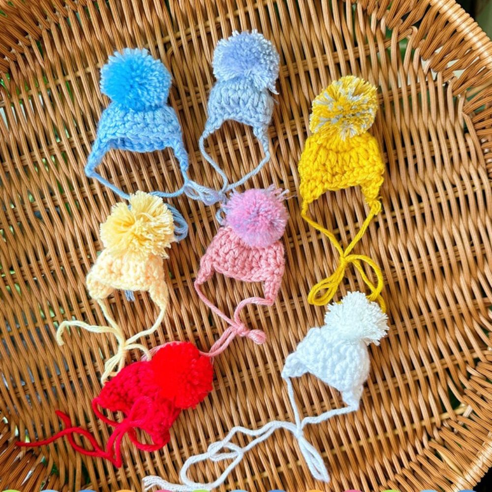 High Quality Candy Color Cotton Doll Knitted Hat Fashion Mini Animal Doll Hat Plush Doll Accessories Cute DIY Knitted Skirt for 10~15cm Cotton Dolls
