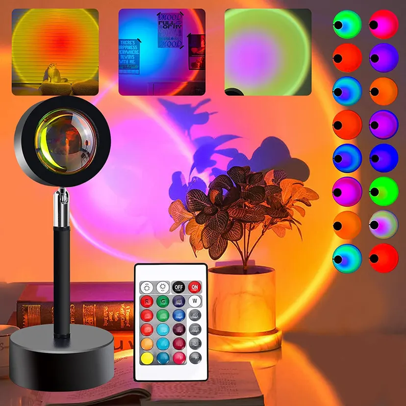 Sunset light USB remote control 16 color ambient light photography shooting projection light bedroom home decoration light