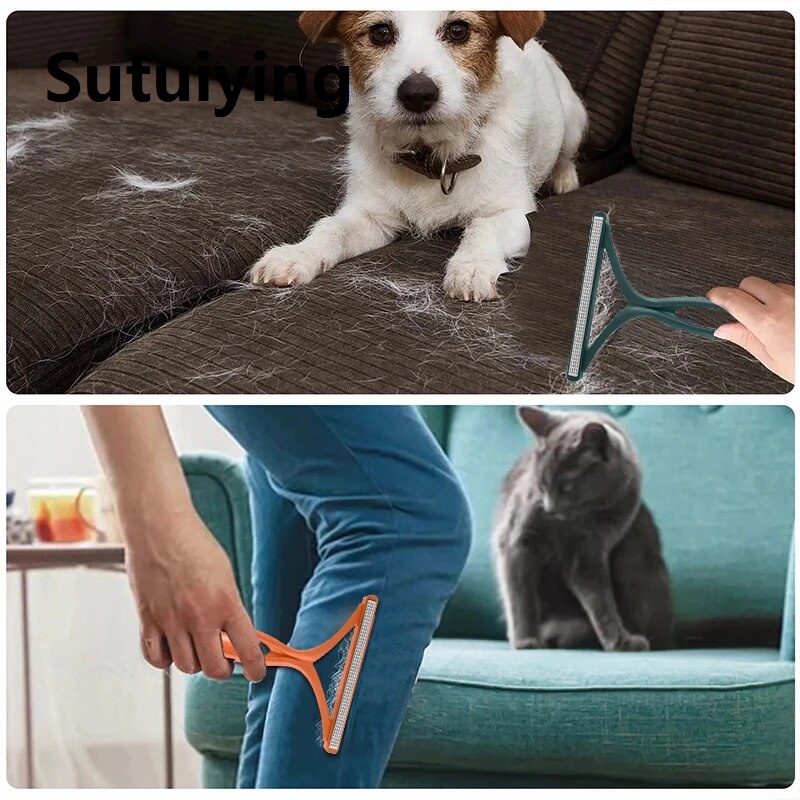 Sutuiying transparent bag Portable Pet Hair Remover Brush Lint Roller Sweaters Sofa Clothes For For Animals Dogs Cats Scrapers Shaver Cleaning Tool