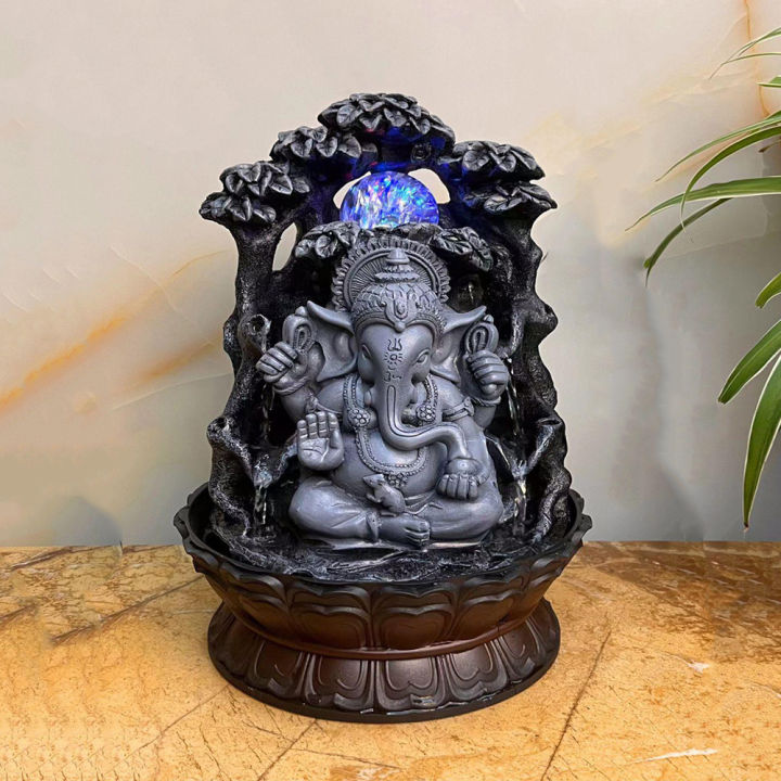 Lord Ganesh Water Fountain With Water Flow Adjustable Motor