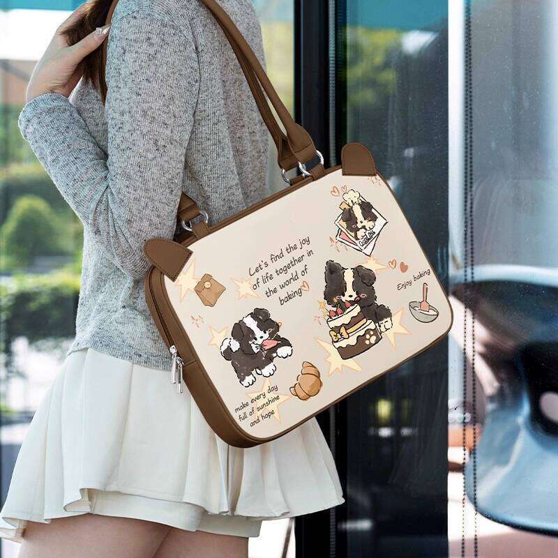 2025 New Laptop Fashion Cute Cartoon College Student Class Lightweight Portable Waterproof Shockproof Handheld Shoulder Bag Trolley Style Multi-functional Storage Design Office Commuting Briefcase