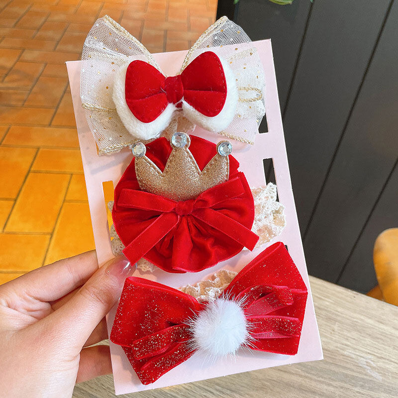 Baby Girl Sweet Hijab Elastic Toddler Newborn Crown Bow Cute 3pcs/Set Baby Headband Bow Flower Headband Hair Accessory