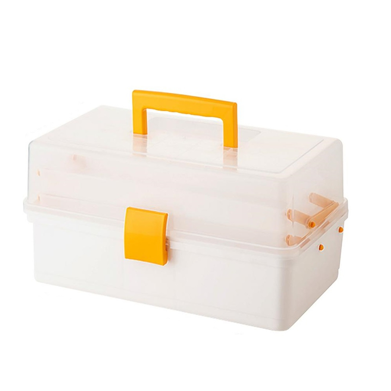 JAERBEE Small Tackle Box with 2 Tray Hardware Organizer Portable Multipurpose Storage Box for Snacks Screws Nuts Lure Case B