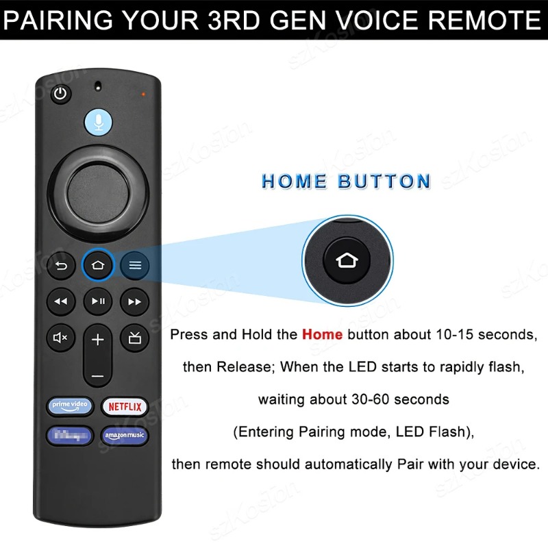 New Replacement Voice Smart Remote Controllers for Fire TV Stick 3rd Gen Fire TV Cube Fire TV Stick Lite 4K Home Appliance