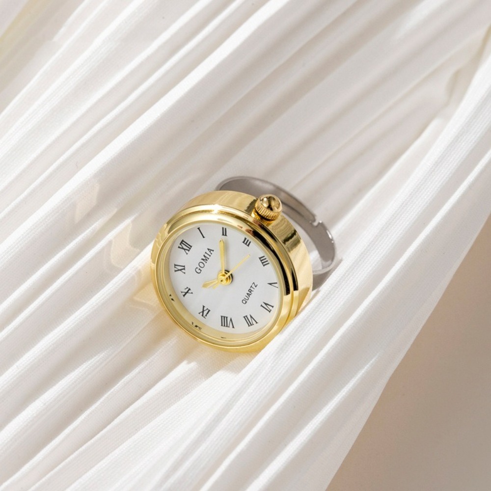 Creative Mini Couple Watch Ring Couple Watches Gift Finger Ring Watch Round Quartz Watches Women