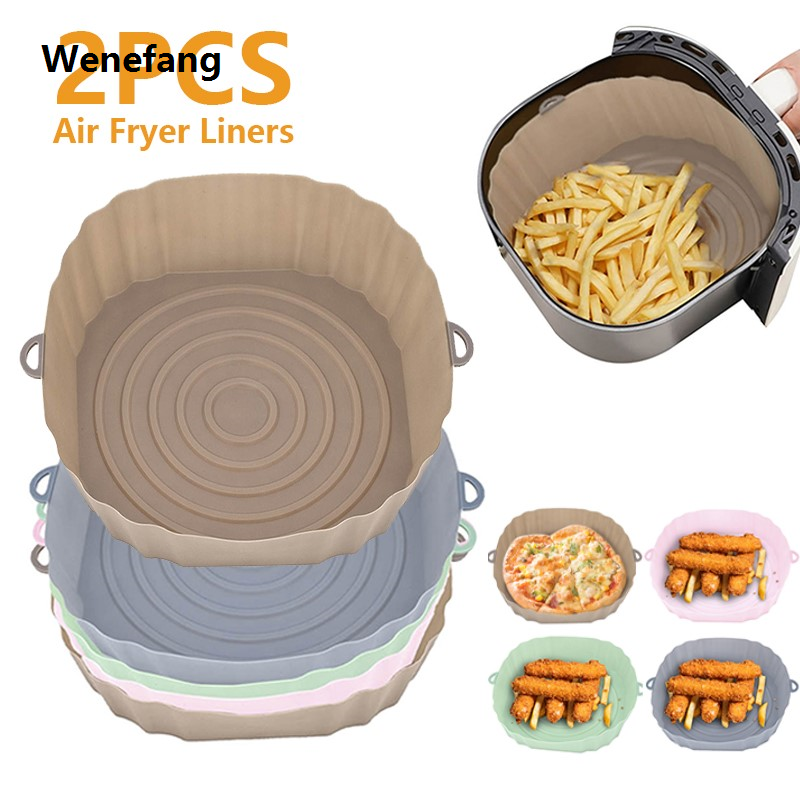 Wenefang Air Fryer Silicone Basket Airfryer Oven Baking Silicone Tray Reusable Hot Selling Airfryer Pot Pan Liner Mold Pizza Fried Chicken DC05