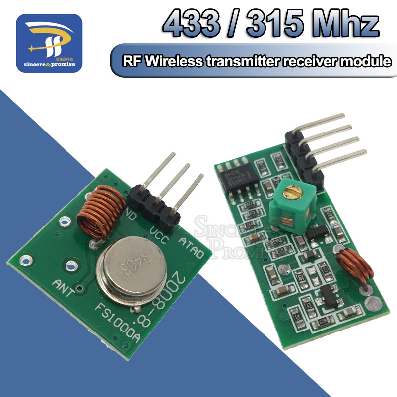 315Mhz / 433Mhz RF Wireless Transmitter Module and Receiver Kit 5V DC For Arduino Raspberry Pi /ARM/MCU WL DIY