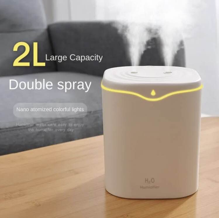 ElectraByte Air Purifier H20 Large Capacity Humidifier with Multicolor Night Light | Ultra-Quiet Cool Mist Air Humidifier & Aroma Diffuser | Home Bedroom Desktop Air Purifier | 1.5 L USB Portable Mist Maker