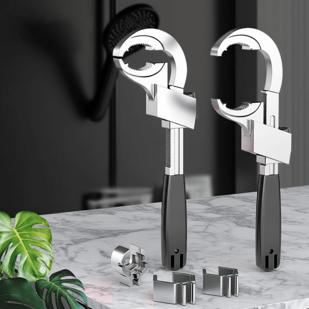 Utility Wrench Universal Adjustable Adjustable Wrench 80mm Size Multifunctional Crescent Wrench Adjustable Spring Durable Construction Pipe Wrench Tight Spaces