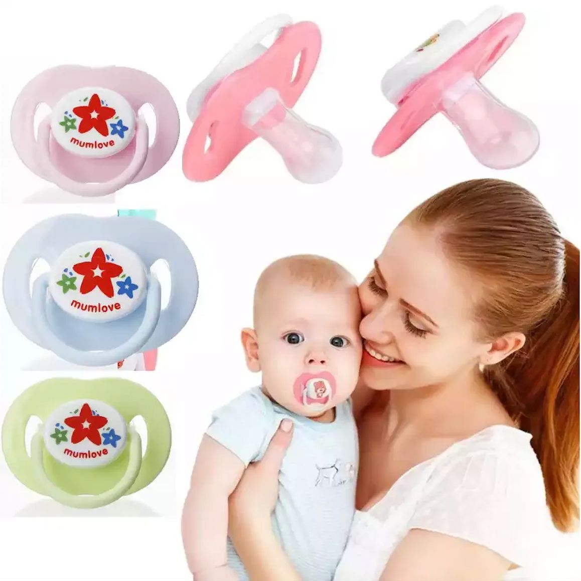 2 Pcs Baby Nipple Food Grade Silicone Pacifier Free Safe Teether Care Pack Of 2
