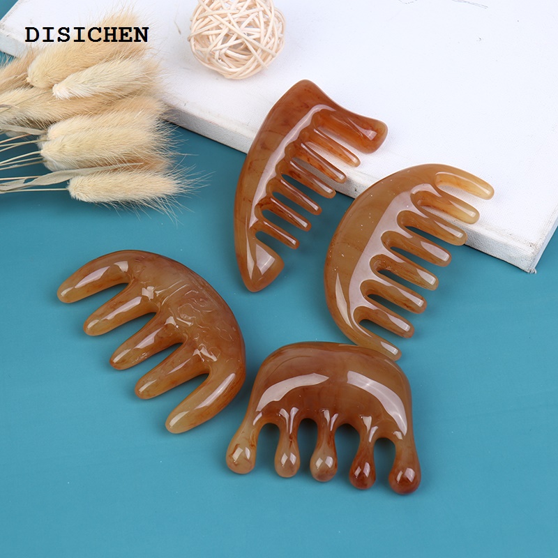 DISICHEN Fashion 1Pc Natural Ox Horn Pocket Comb Wide Toothed SPA Massage Brush Hair Care Tool