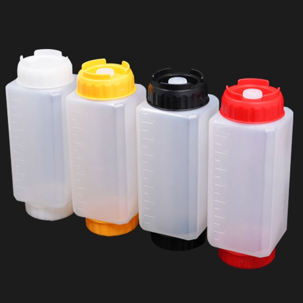 New Double Head Squeeze Sauce Bottle 720ml In First Out First Tomato Catchup Dispenser Large Capacity Plastic Ketchup Picnic Cooker