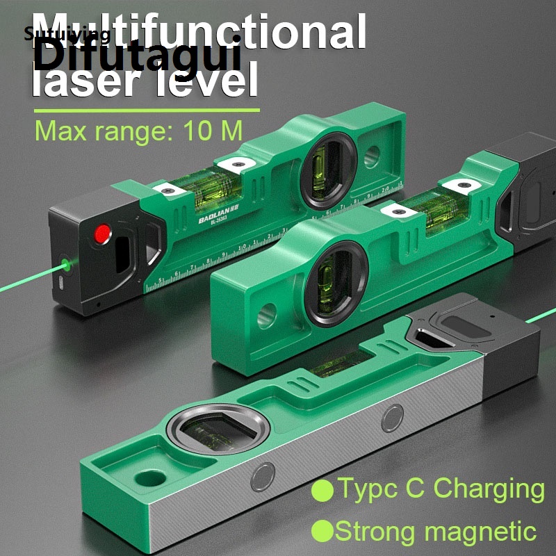 Difutagui High Quality Sutuiying Multi-functional Level Ruler High Precision Spirit Level Magnetic New Laser Angle Measurement Level Ruler Aligner TypeC Rechargeable