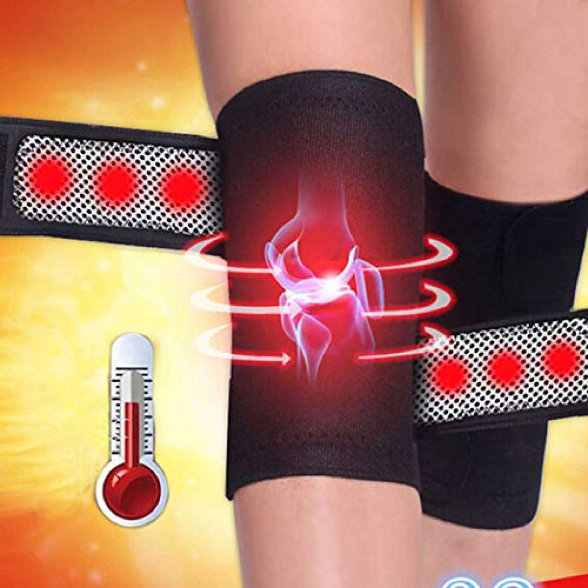 2Pcs Tourmaline Self Heating Kneepad Magnetic Therapy Knee Support Tourmaline Heating Belt Knee Massager Foot Care Tool