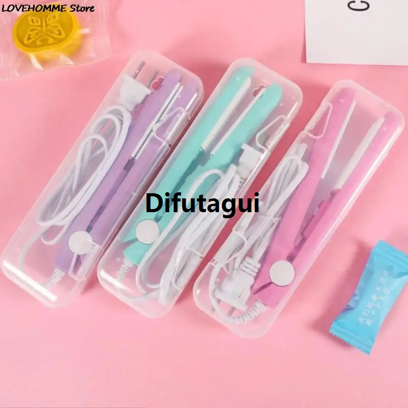 Difutagui Hair Device, Flat Iron Professional Perm Straight Curls, Plate Ceramic Sticky Multicolor, Hair Maker Straight 2025 New Hot Comb, Hair Brush Curl Straight Mini Splints, Quick Heating, No, Clip Hair Hair Mini Styling Tool Straight