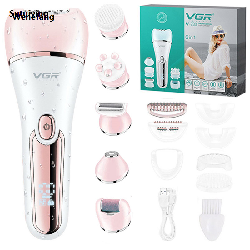 Wenefang Sutuiying Original VGR Electric Women Epilator Female Shaver Leg Body Hair Luxury Portable Removal Lip Chin Depilatory Lady Bikini Trimmer Facial Hair Re