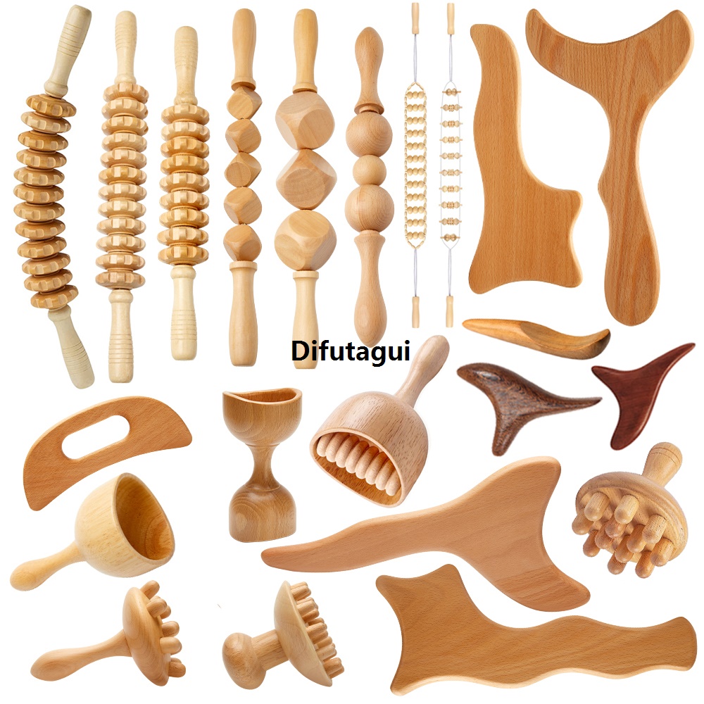 Difutagui 1Pcs Wood Therapy Massage Tools Maderoterapia Wooden Body Face Sculpting New Tools Wood Roller Stick Body Muscle Fascia Pain Relief