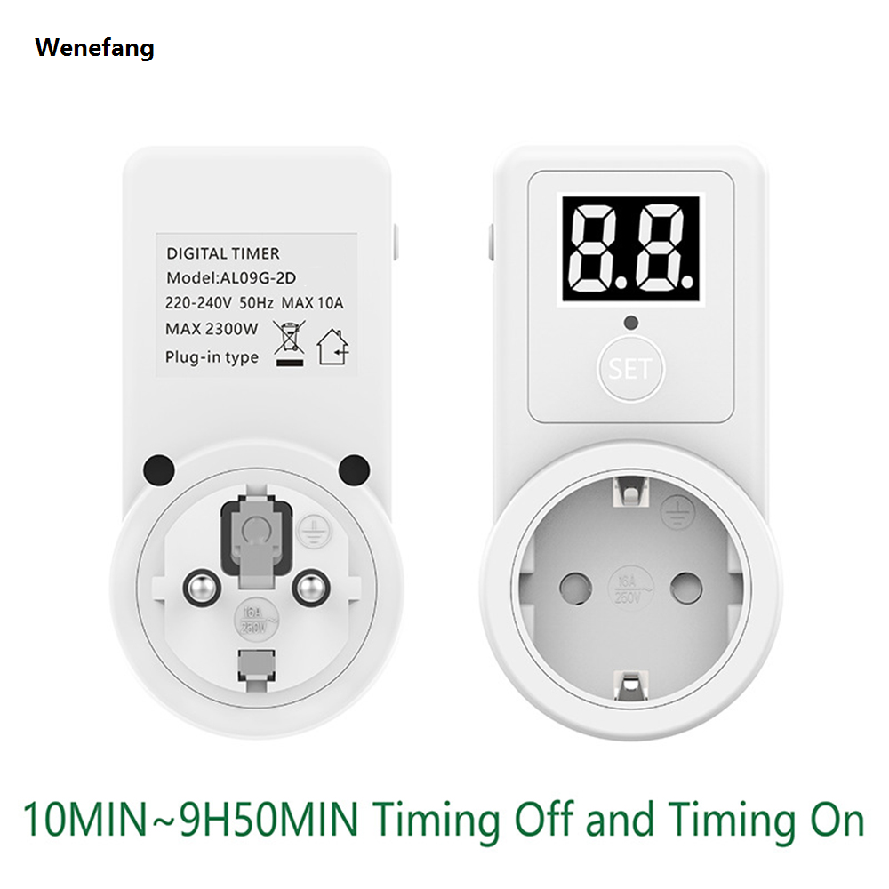 Wenefang 【Top-Rated Product】EU Plug Digital Countdown Timer Smart Control Plug-In Fashion Switch Socket Auto Power Off Electronic Device Intelligent Timing Tools