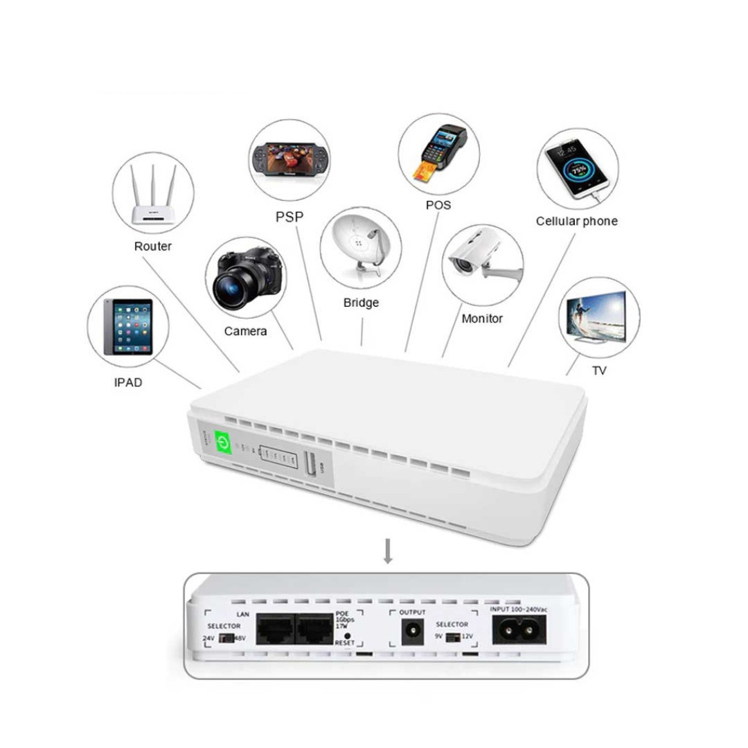 Mini DC UPS for routers and modems 8800mah