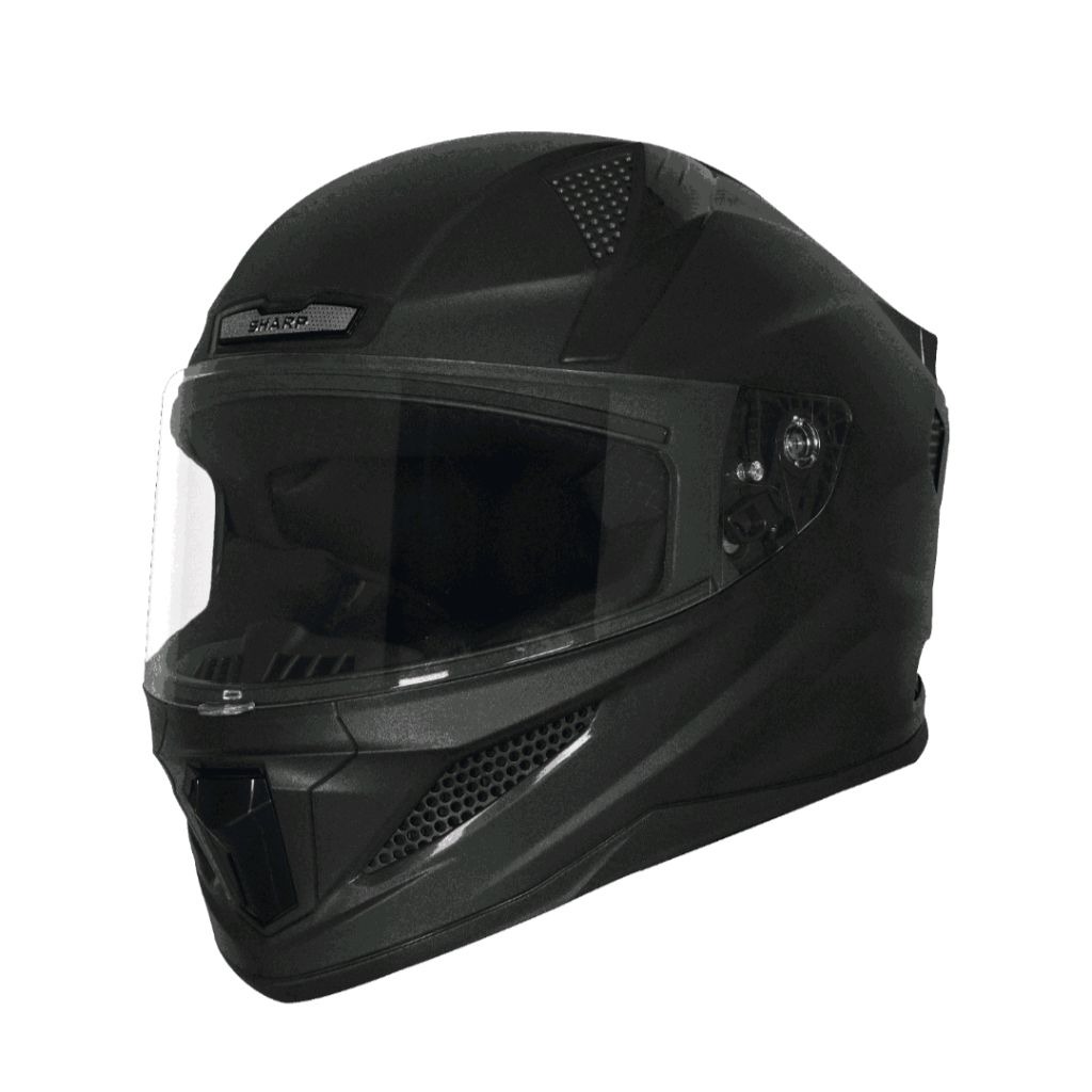 SteelBird SBH25 SV Sharp Single Visor Glossy Black Helmet By Helmets Nepal
