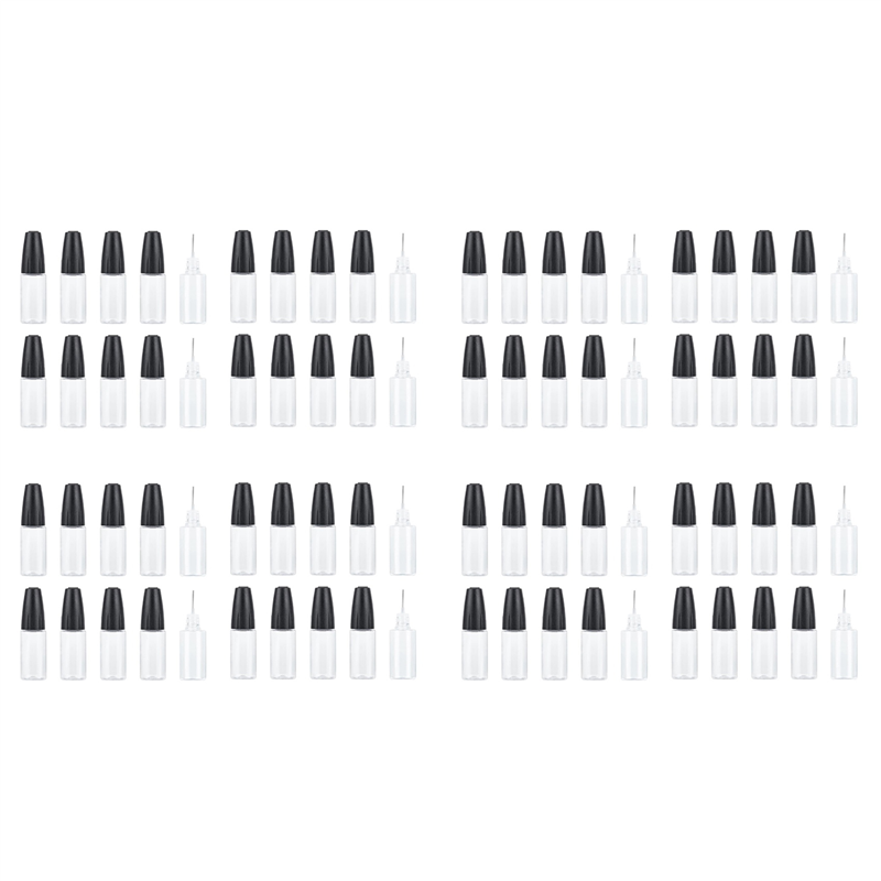 80Pcs Tip Applicator Bottles, 10Ml/0.34Oz Dispensing Needle Bottle PET Empty Glue Bottle with Sealing Cap
