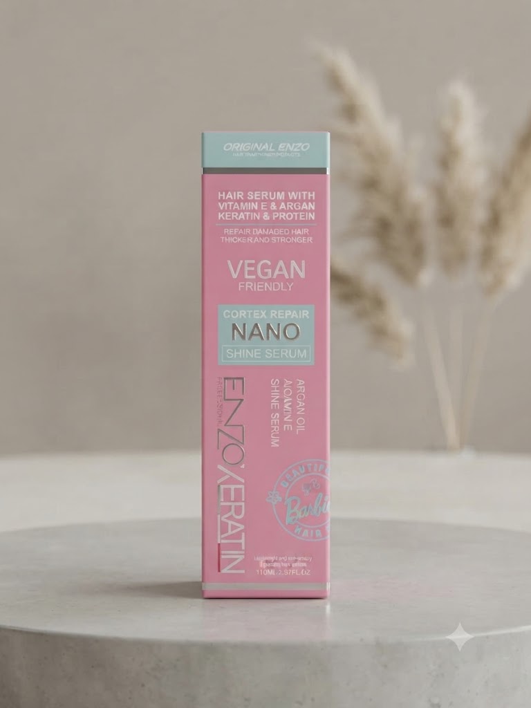 Keratin Nano Hair Shine Serum 110ml | Vitamin E, Argan & Avocado Oil Hair Repair Serum for Dry, Damaged & Frizzy Hair | Lightweight Vegan Hair Serum