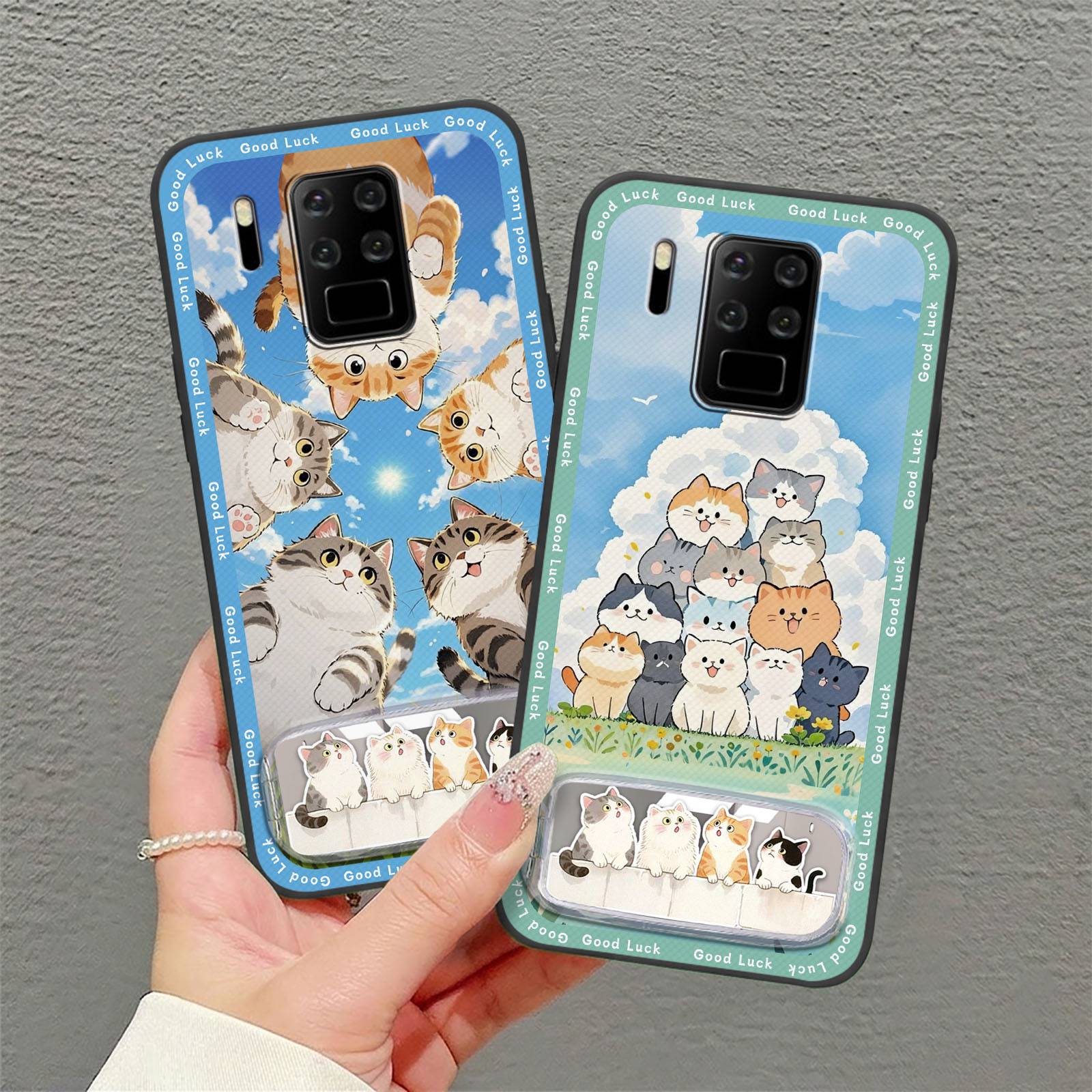 Plush Protective Phone Case For Sharp Aquos R6/SH-51B/P6/R6G Phone Holder Anti-knock Silicone Makeup Mirror 3D Cute TPU