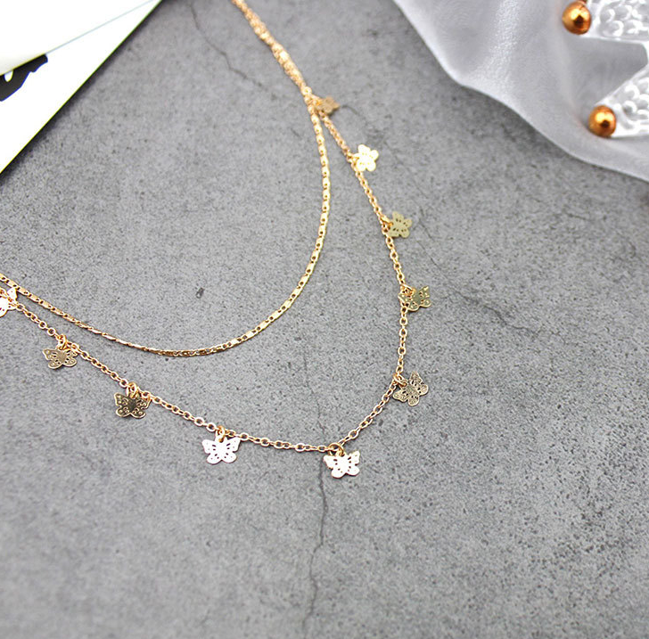 【Pocket king VOX】New Boho Cute Butterfly Choker Necklace For Wo Gold Clavicle Chain Statet Collar Female Chocker Fashion Jewelry
