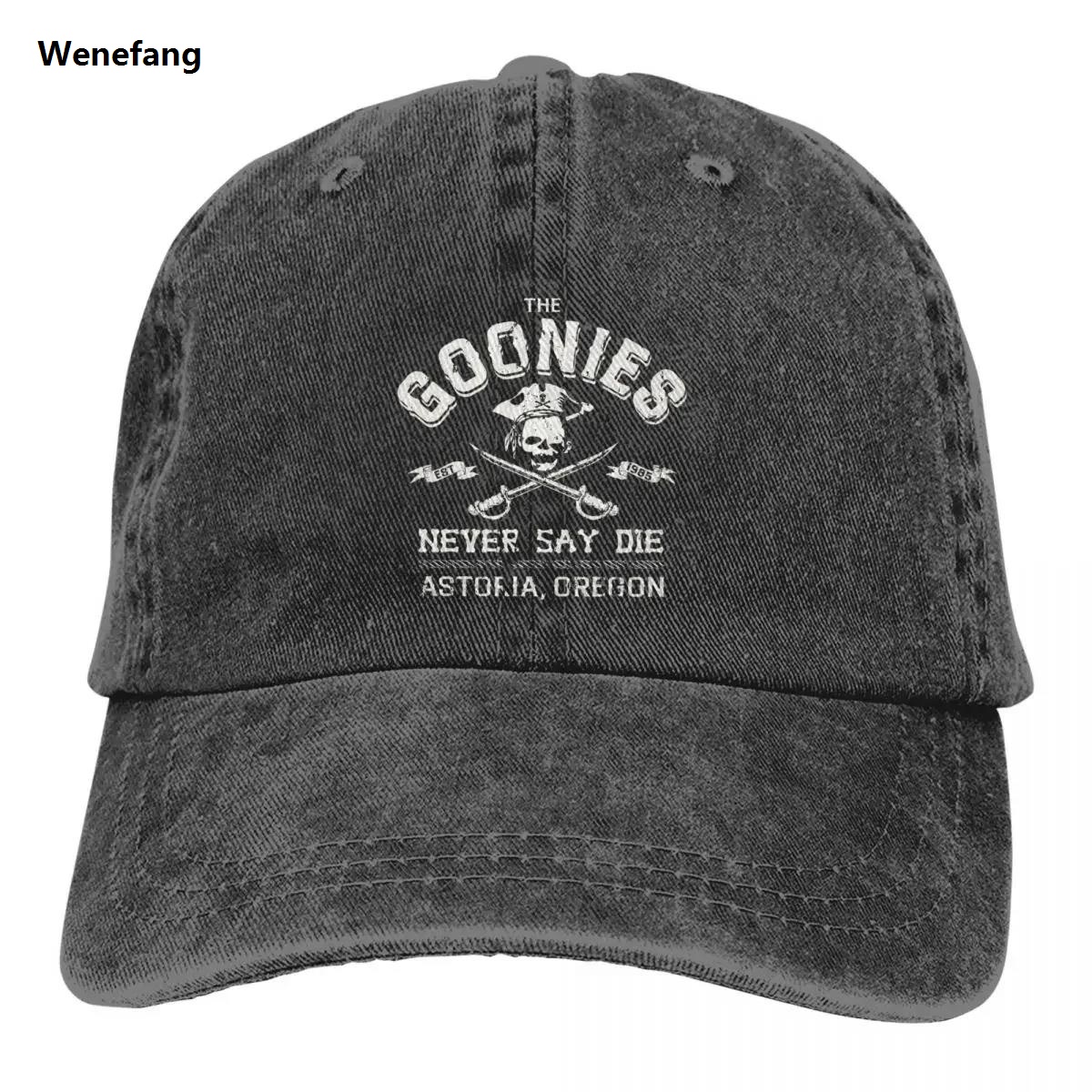Wenefang The Goonies Vintage Circa 1985 Accessories Men Women Trucker Hat Distressed Denim Caps Hat Retro Outdoor Summer Adjustable