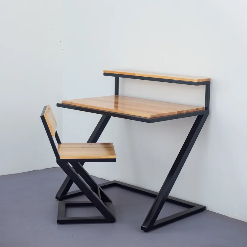 Z Frame Home Office Study Table Computer Desk And Chair Set