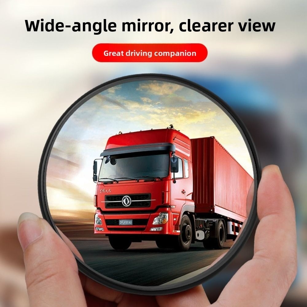2Pcs Reference Mirror HD Glass Truck Side View Mirror 9/12/14cm 360 Degree Adjustable Reversing Auxiliary Mirror Safety Universal Wide Angle Side Rear Mirrors Vehicle